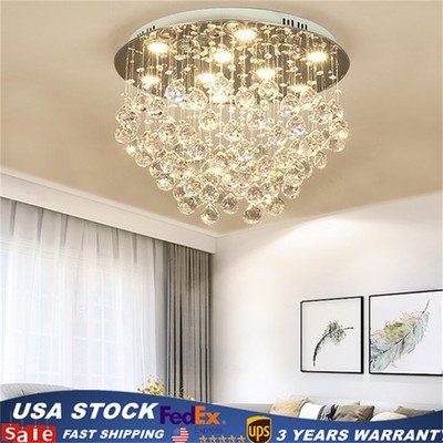 Modern Elegant Crystal Chandelier Pendant Ceiling Light Fixture Lamp Decoration
