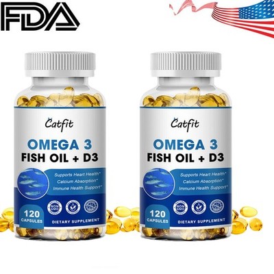 Omega 3 Fish Oil 240 Capsules 3x Strength EPA & DHA, Highest Potency