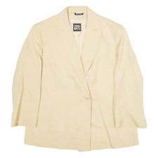 Cinzia Rocca Womens Blazer Jacket Beige Silk Uk 14