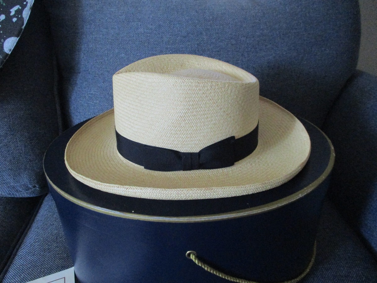 Genuine MONTECRISTI PANAMA HAT Newt-Honolulu Hawaii SIZE 6 3 