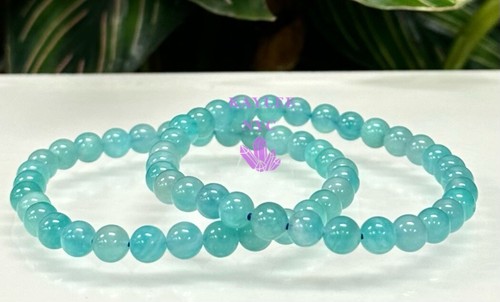 Wholesale 6 Pcs Natural Amazonite 6mm 7.5” Crystal Healing Stretch Bracelet - Picture 4 of 5