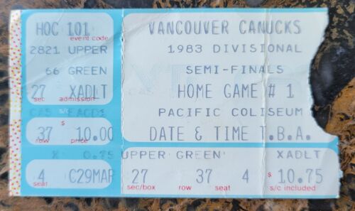 Vancouver Canucks Calgary Flames Playoff Ticket Stub NHL Hockey April 6, 1983 - Picture 1 of 2