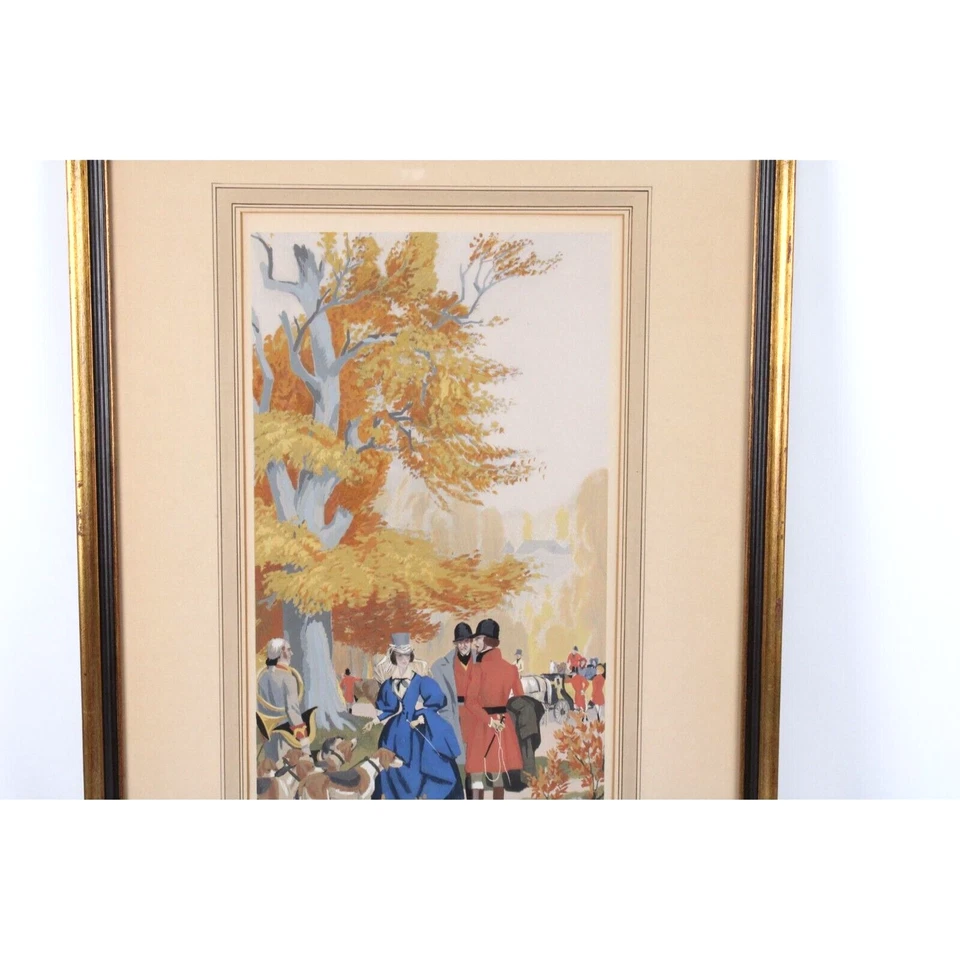 Antique Equestrian French Style Watercolor Signed Maurice Taquoy 1924 - Image 4 of 4