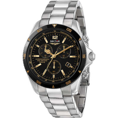 Orologio Uomo SECTOR 650 R3273631001 Chrono Bracciale Acciaio Nero Sub 200mt