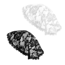2 Pcs Head Coverings for Women Short Veil Lace Veil Catholic Church Head Cove...