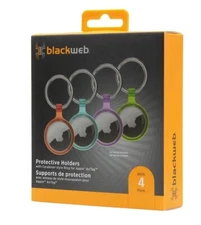 blackweb 4-Pack Apple AirTag Protective Holders with Carabiner-style Ring 