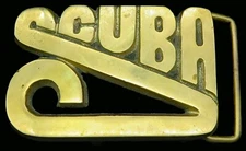 Scuba Diving Baron Buckles Brass Vintage Belt Buckle