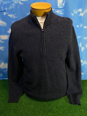 IZOD Sweater XL Blue 1/4 Zip pullover sweatshirt 100% cotton 34 S20