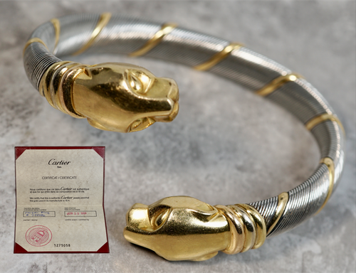 Cartier Stainless Steel 18K Yellow Gold 