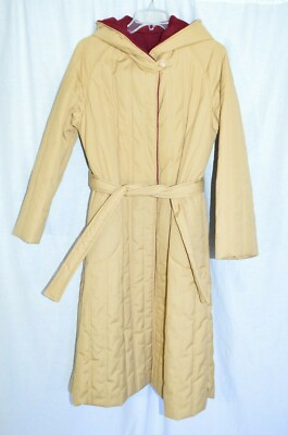 Montgomery Ward Union Made Burgundy Camel Wool Line One Button Coat Jacket S/M