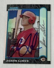 Jason LaRue 1999 Bowman Chrome Refractor Signed Auto RC 082/100 Cincinnati Reds