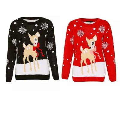 Reindeer Christmas Jumper Women's Deer Sweater Women's