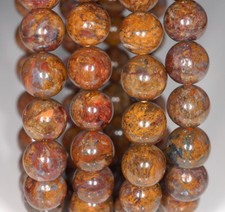 13MM BLUE BROWN PIETERSITE GEMSTONE ROUND LOOSE BEADS 8"