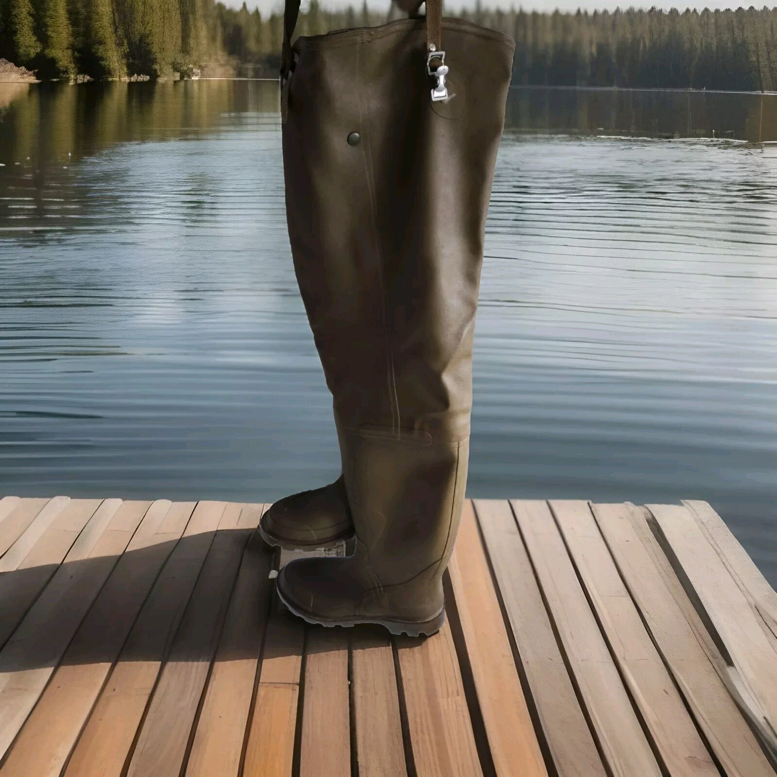 Rubber Boots Waders Vintage Rubber Hunting Fishing Boots MANUFRANCE 41