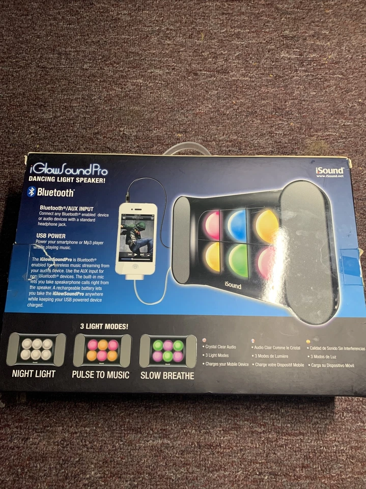 Pink iSound Wireless Rechargeable Bluetooth iGlow Dancing light Speaker #YY9 - Image 3 of 3