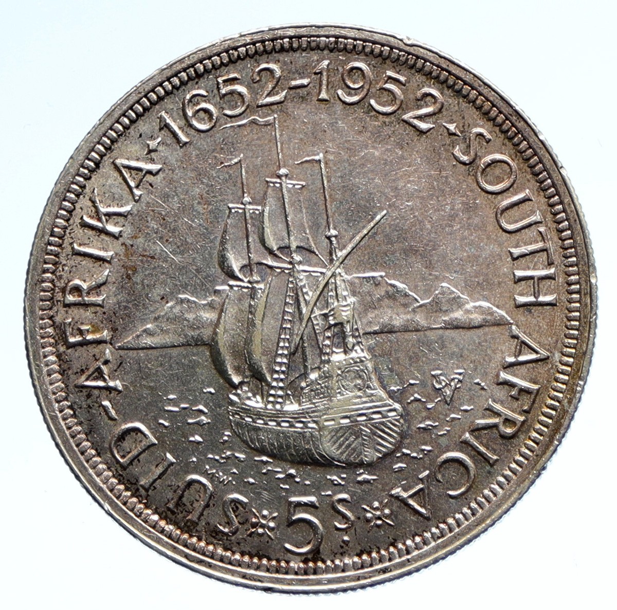 1952 SOUTH AFRICA 300th Cape Town Riebeeck w SHIP Silver 5