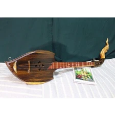 Isarn Acoustic Lyre Harp Cassia Wood Thai Guitar Traditional Musical Instrument