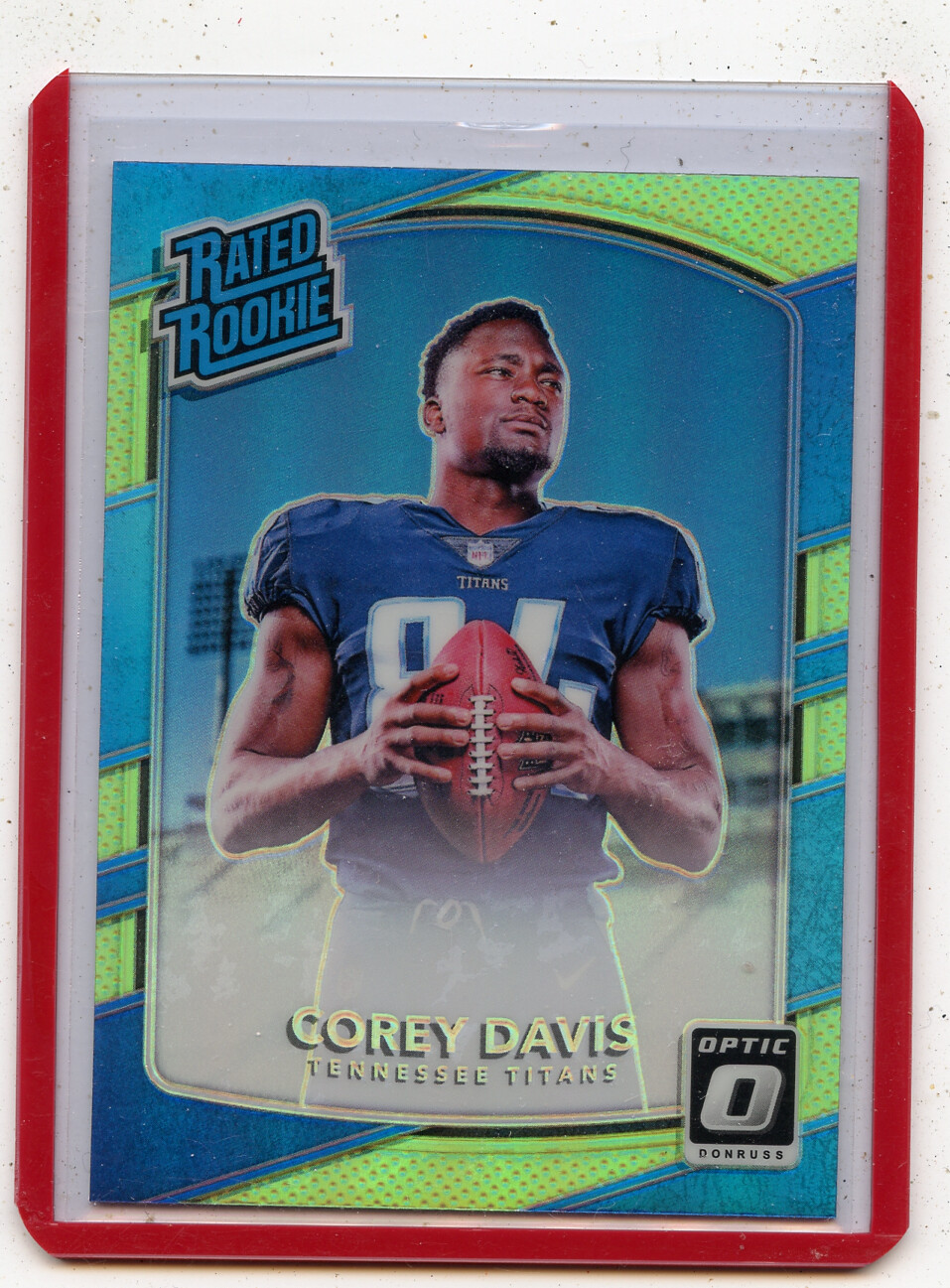2017 DONRUSS OPTIC #166 COREY DAVIS "LIME GREEN PRIZM" ROOKIE RC, TITANS, 092421