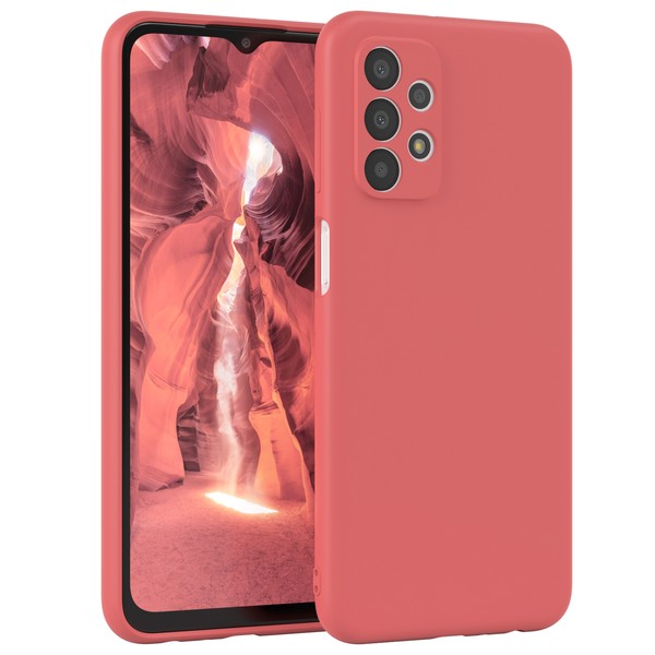 FüR Samsung Galaxy A23 HandyhüLle Silikon Back Cover Schutz Handy Case Hell Rot-image