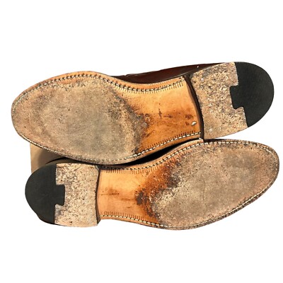 Vtg Johnston Murphy Burgundy Shell Cordovan Tassel Apron Toe  display picture 2