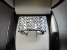 Men's 3Ct Round Lab-Created Diamond Cluster Wedding Ring 14K White Gold Plated