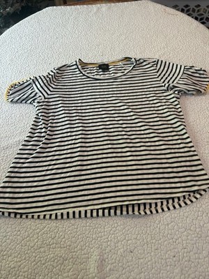 W5 Women's Short Sleeve Striped With Yellow Accent Sleeves Size 2X