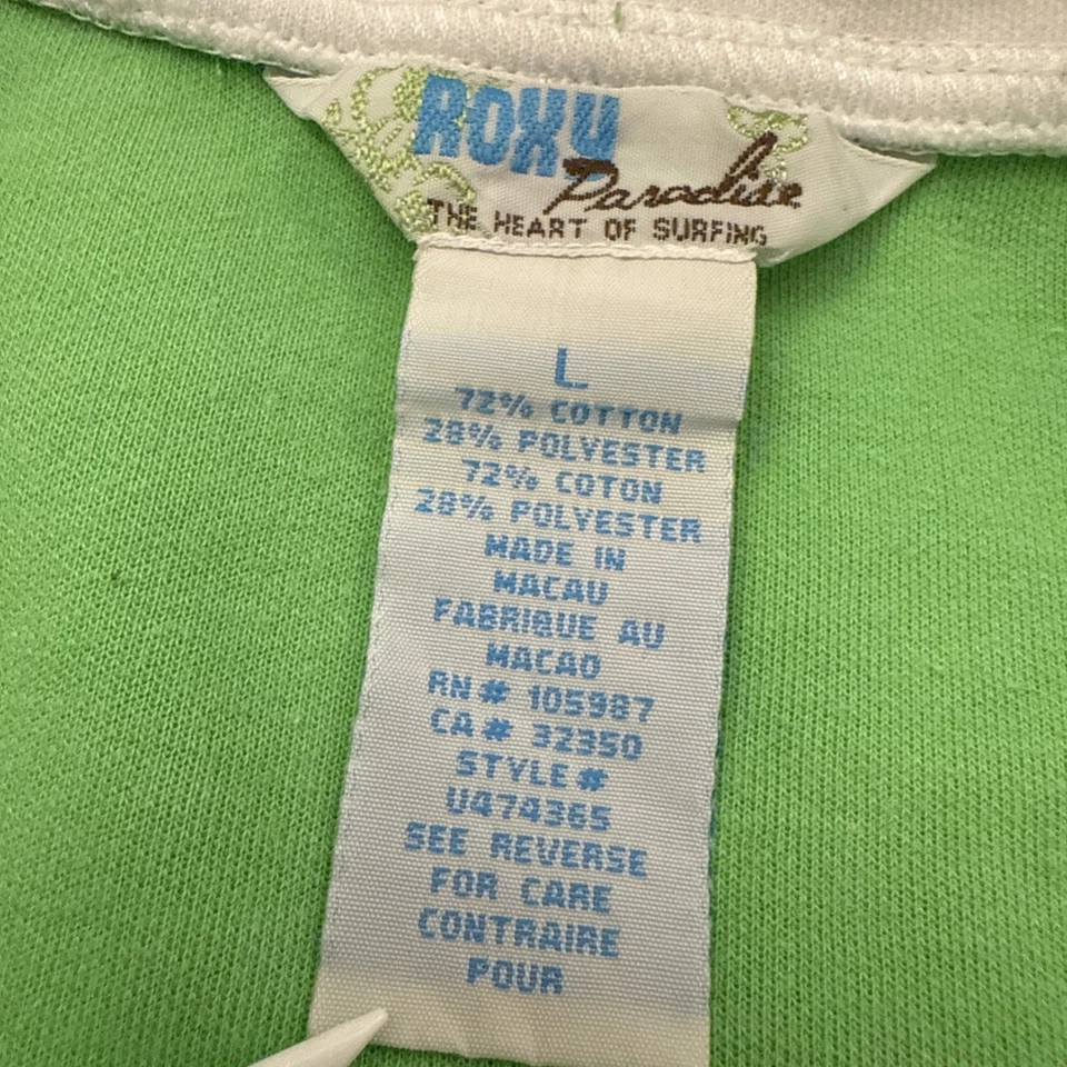 vintage y2k 2000s Roxy Paradise full zip sporty jacket Large coconut surf girl - Image 2 of 4