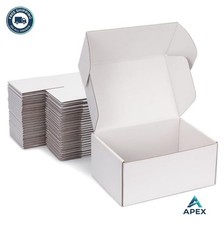 White Shipping Boxes 8x6x4 Inch 25 Pack Corrugated Cardboard Mailer No Tape
