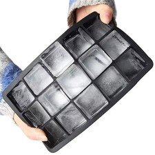 Large Ice Cube Tray Square Ice Cubes Silicone Old Fashioned 15 Grids Tray UK