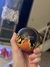 FOTOBALL LIMITED EDITION DODGERS COLLECTABLE FULL SIZE BASEBALL  FLAMES