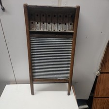 Antique Tin and Wood Washboard