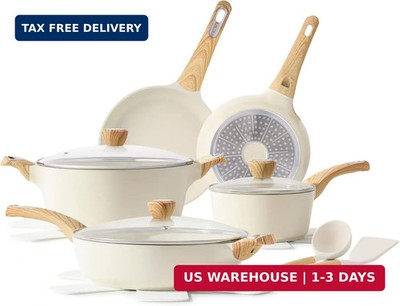 SENSARTE Ceramic Cookware Sets, Pots and Pans Set Non stick, 14 Piece Induction