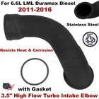 3.5" High Flow Turbo Intake Elbow For 11-16 Chevy Silverado/GMC Sierra 2500 6.6L