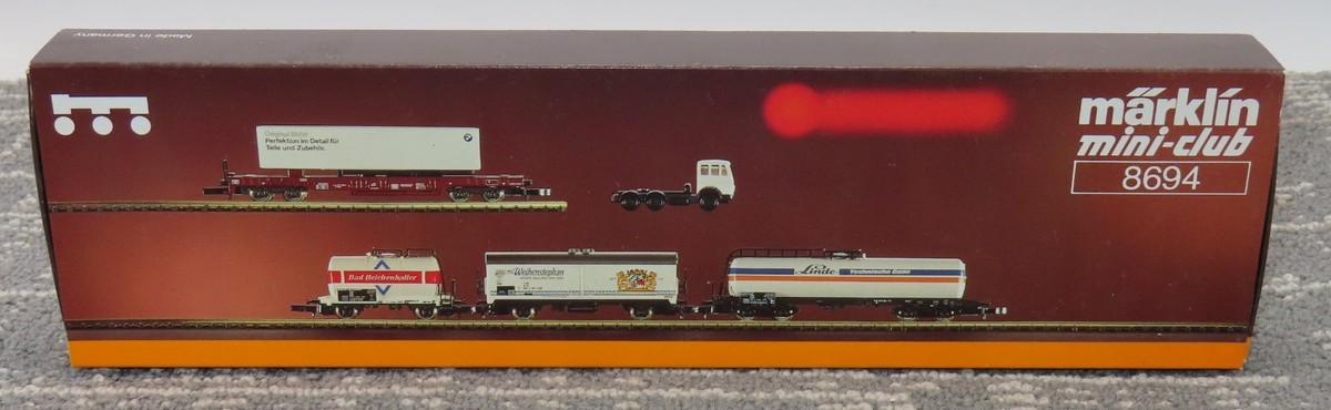 Marklin Z Scale Freight Car Set in Box 8694 BMW Linde Container