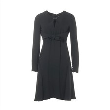 Chanel Coco Button P39 Silk Dress 36 Ladies' Black P39613V20942