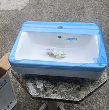 Roca Square Basin 1 Tap hole 550mm Wall Mounted