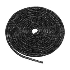 Rhinestone Glitter Shoelaces Crystal Bling 6mm Shiny Shoe Drawstring Rope, Black