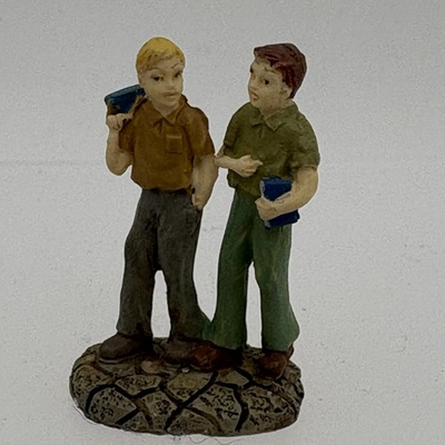 #ad Hawthorne Village Best Friends 2003 Figurine 91221 B Boys w Books 1.75” $6.99