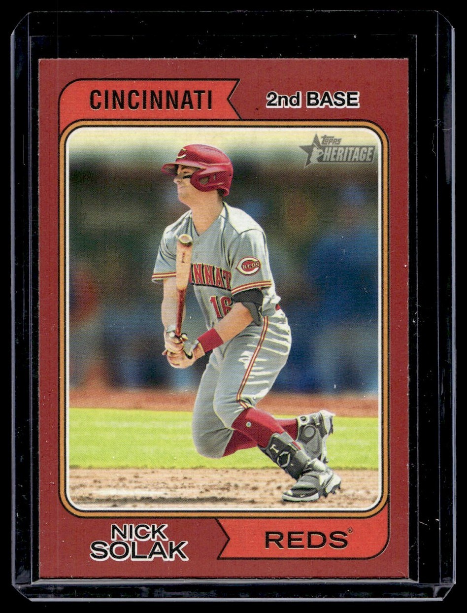 2023 Topps Heritage Red Nick Solak Cincinnati Reds #396