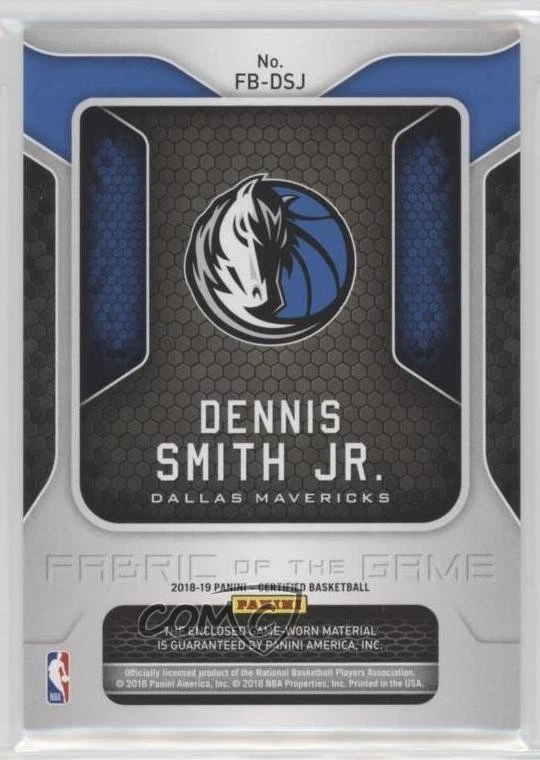 2018-19 Certified Fabric of the Game /149 Dennis Smith Jr #FB-DSJ - Image 2 of 2