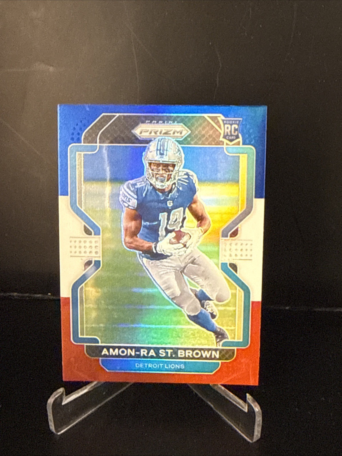 2021 Panini Prizm - Rookie Amon-Ra St. Brown #358 Red White & Blue Prizm (RC)