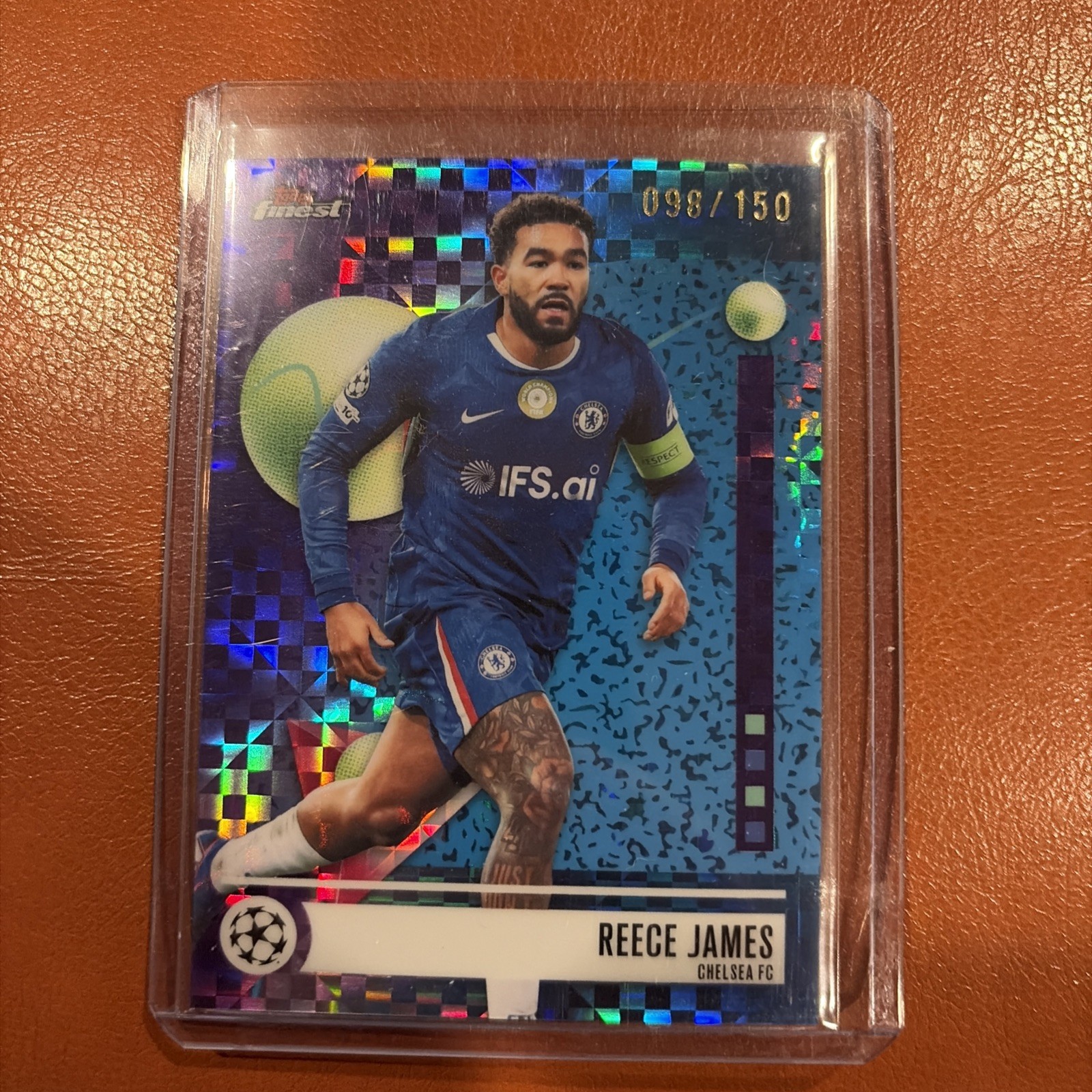 2025-26 Topps Finest Reece James Common Purple Checkerboard #/150