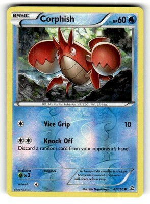 Corphish 42/160 Common Primal Clash Reverse Holo Pokemon Lightly Played