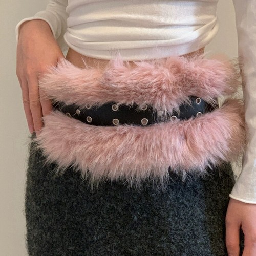 Ceinture en cuir fausse fourrure ceinture punk ceintures de taille pour robes et pantalons métal creux - Photo 18/18