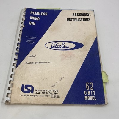 Peerless 62 Unit Mono Bins Chip Shavings Hog Fuel ASSEMBLY INSTRUCTIONS Storage