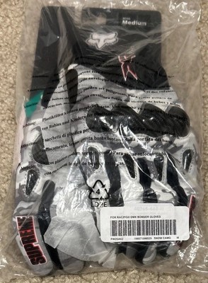 NWT Supreme Fox Racing DMX Bomber Gloves Snow Camo Size Men s Medium SHIPS FREE!