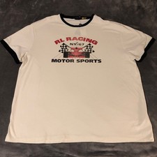 Image of Polo Ralph Lauren Mens NWT Formula 1 RL Racing Motorsports Ringer T White Sz XXL
