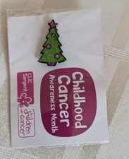 Christmas Tree Childhood Cancer Awareness Pin Badge Enamel