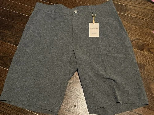 NWT Peter Millar Crown Sport Shackleford Hybrid Golf Shorts Iron Grey Sz 32 $100