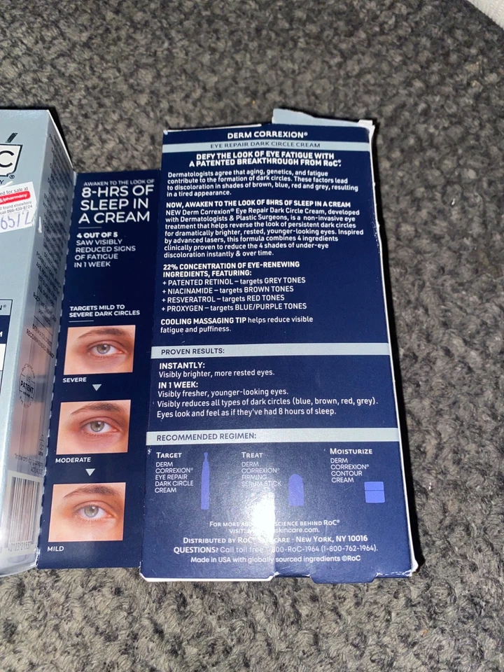 RoC Derm Correxion Eye Repair, Dark Circle Cream 15ml/0.5fl oz -Lot of 2! - Image 2 of 2
